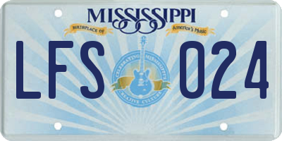 MS license plate LFS024