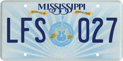 MS license plate LFS027