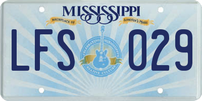 MS license plate LFS029