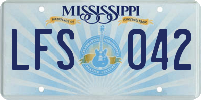 MS license plate LFS042