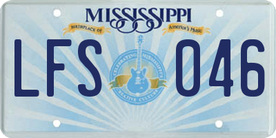 MS license plate LFS046