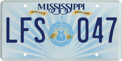 MS license plate LFS047