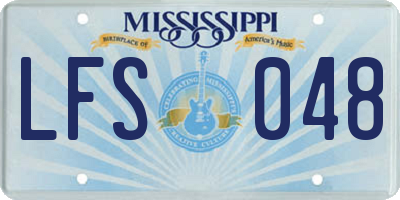 MS license plate LFS048