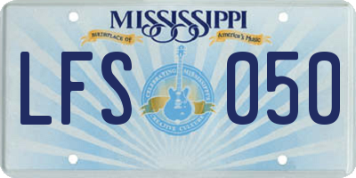 MS license plate LFS050