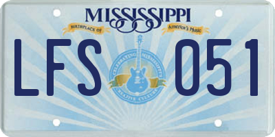 MS license plate LFS051