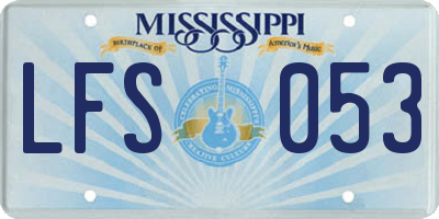 MS license plate LFS053