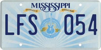MS license plate LFS054