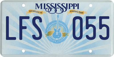 MS license plate LFS055