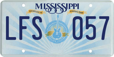 MS license plate LFS057
