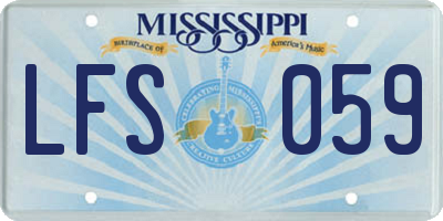 MS license plate LFS059