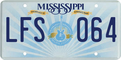 MS license plate LFS064