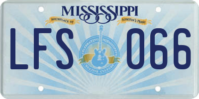 MS license plate LFS066