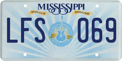 MS license plate LFS069