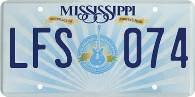 MS license plate LFS074