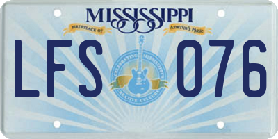 MS license plate LFS076