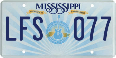 MS license plate LFS077