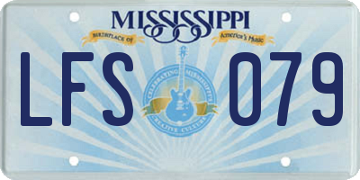 MS license plate LFS079