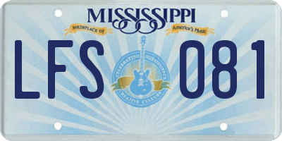 MS license plate LFS081