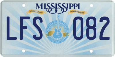 MS license plate LFS082