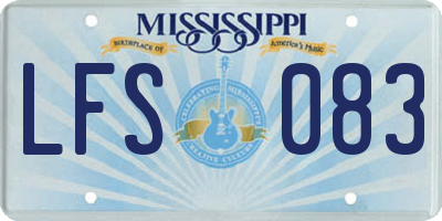 MS license plate LFS083