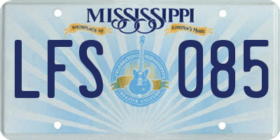 MS license plate LFS085