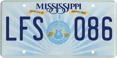 MS license plate LFS086
