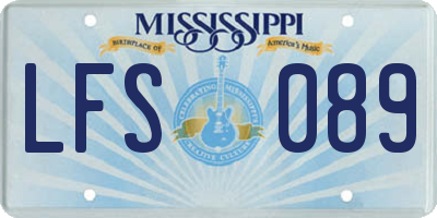MS license plate LFS089