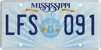 MS license plate LFS091