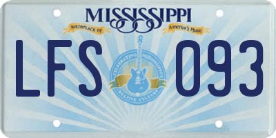 MS license plate LFS093