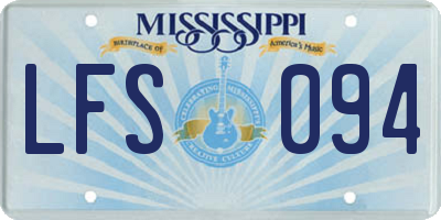 MS license plate LFS094