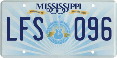 MS license plate LFS096