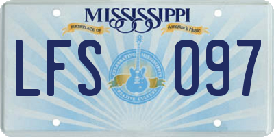 MS license plate LFS097