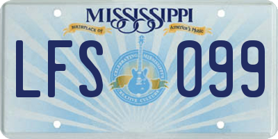 MS license plate LFS099