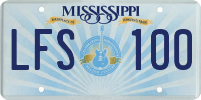 MS license plate LFS100