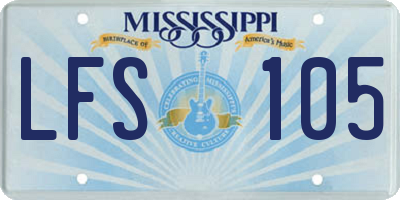 MS license plate LFS105