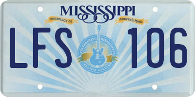 MS license plate LFS106