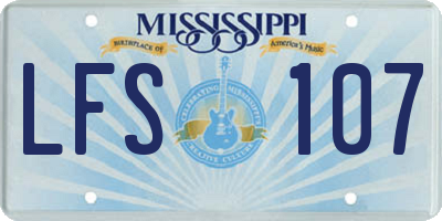 MS license plate LFS107
