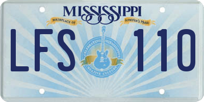 MS license plate LFS110