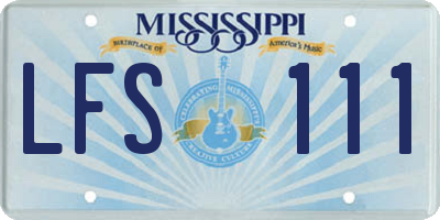 MS license plate LFS111