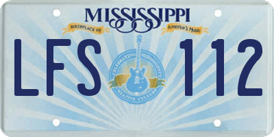 MS license plate LFS112