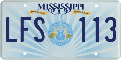 MS license plate LFS113