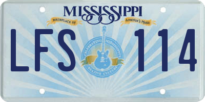 MS license plate LFS114