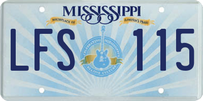 MS license plate LFS115