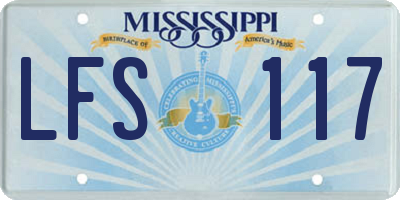 MS license plate LFS117