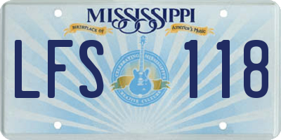 MS license plate LFS118