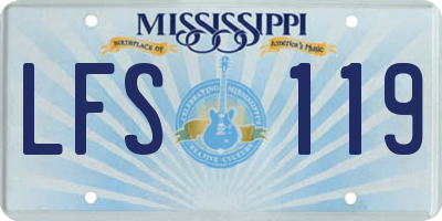 MS license plate LFS119