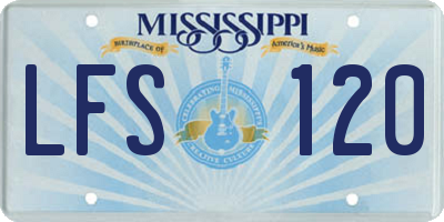 MS license plate LFS120