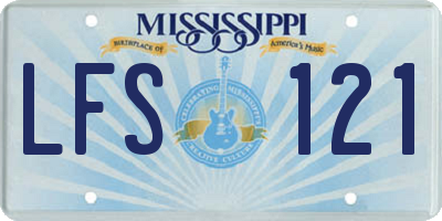 MS license plate LFS121