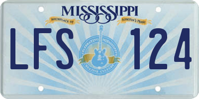 MS license plate LFS124