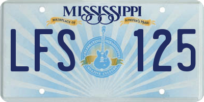 MS license plate LFS125